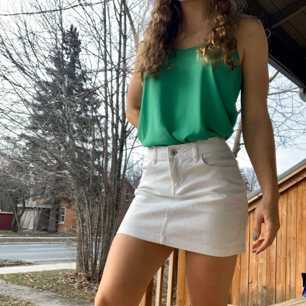 LIQUID X Denim White MiniSkirt
